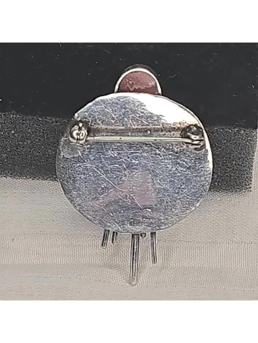 Tulla Booth Sterling Silver Pink Stone Brooch